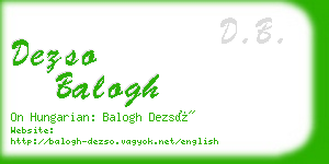 dezso balogh business card